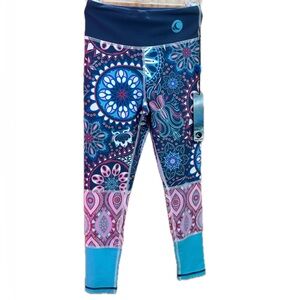 Patterned Blue and Pink Kids Leggings NWT